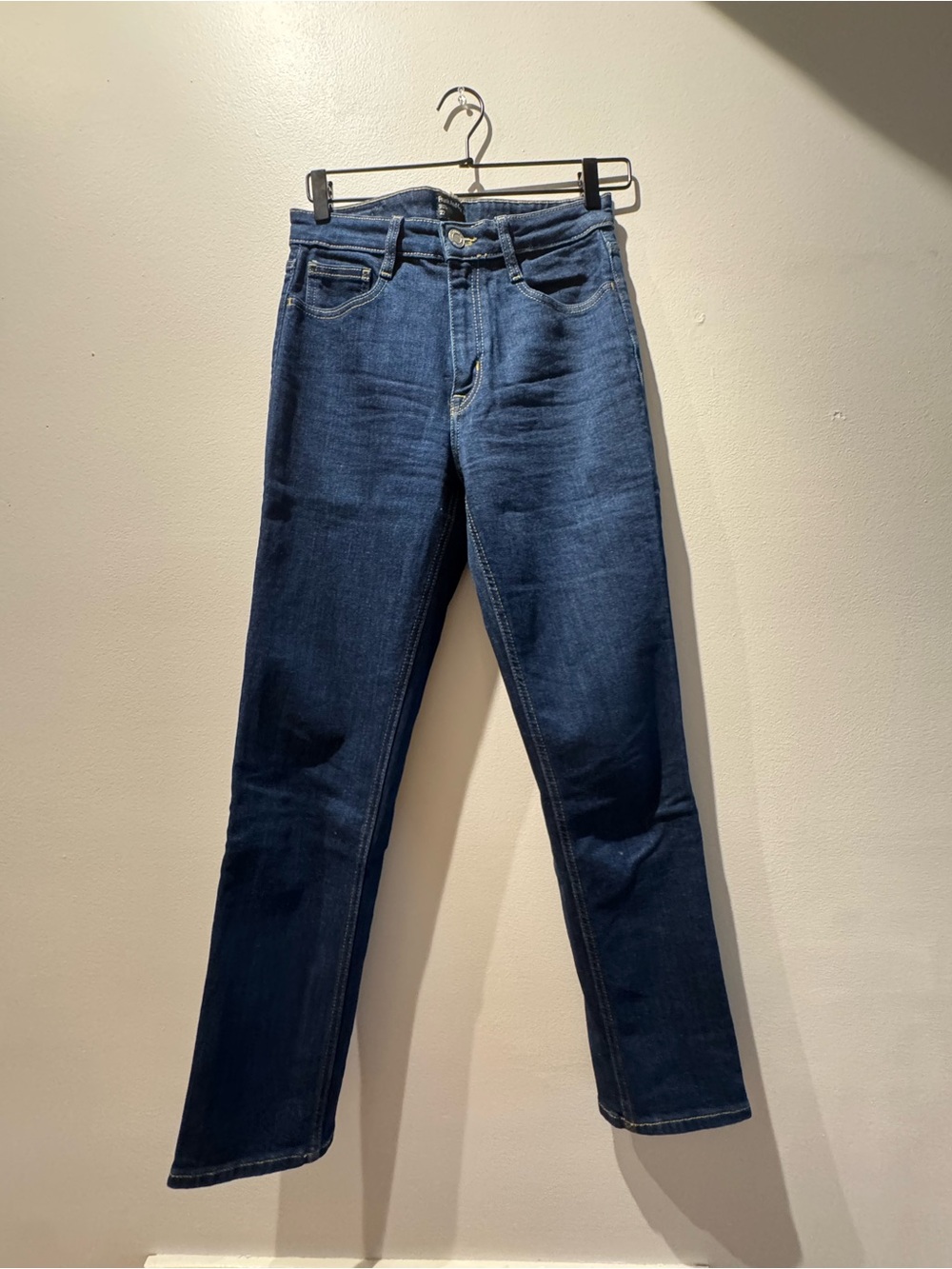 Frank & Oak Dark Wash Comfort Straight Jeans
